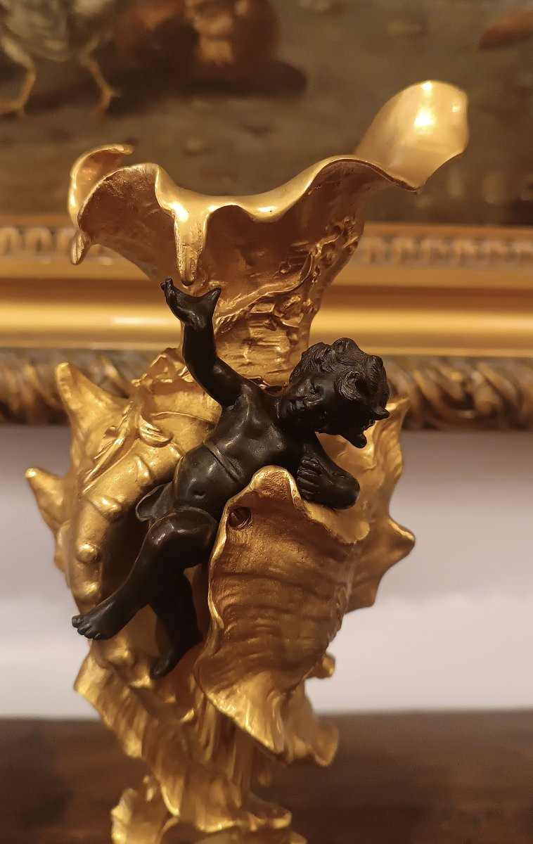 COPPIA DI VASI DECORATIVI IN STILE LUIGI XV META' XIX SECOLO-photo-4