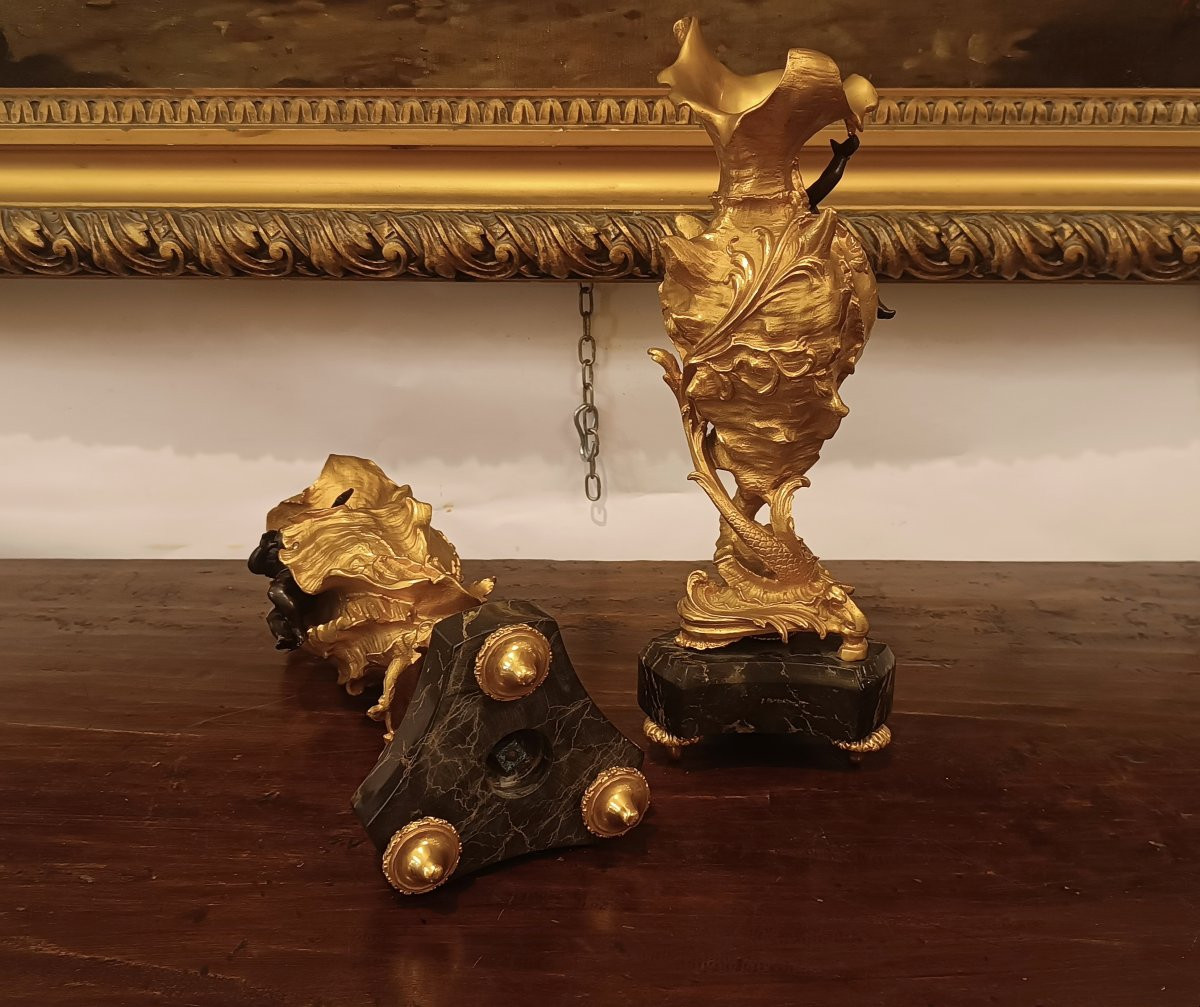 COPPIA DI VASI DECORATIVI IN STILE LUIGI XV META' XIX SECOLO-photo-5