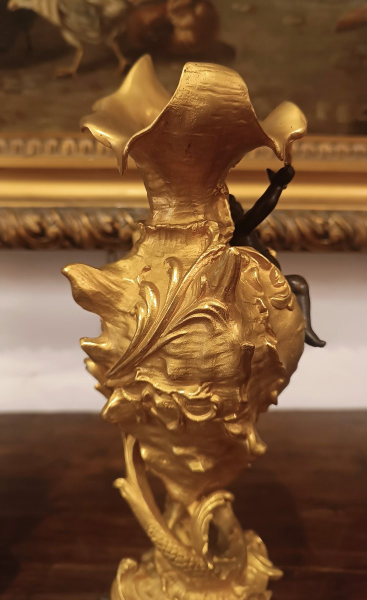 COPPIA DI VASI DECORATIVI IN STILE LUIGI XV META' XIX SECOLO-photo-7