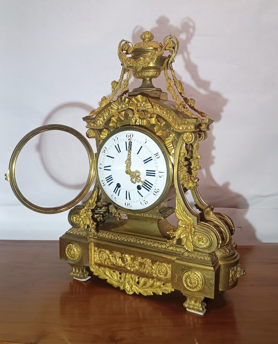 OROLOGIO A PENDOLO IMPERO IN BRONZO DORATO PRIMI DEL XIX SECOLO-photo-4