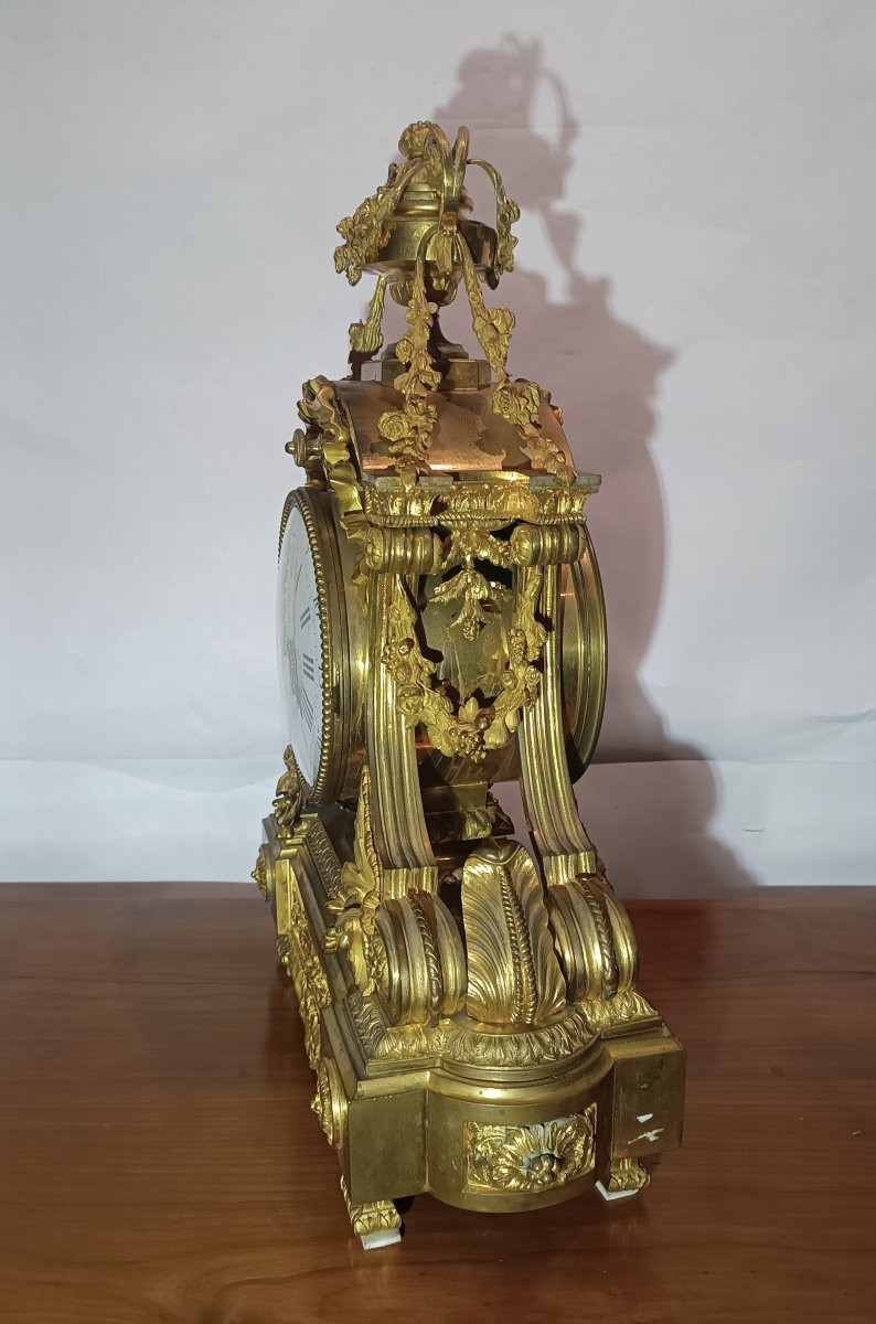 OROLOGIO A PENDOLO IMPERO IN BRONZO DORATO PRIMI DEL XIX SECOLO-photo-1