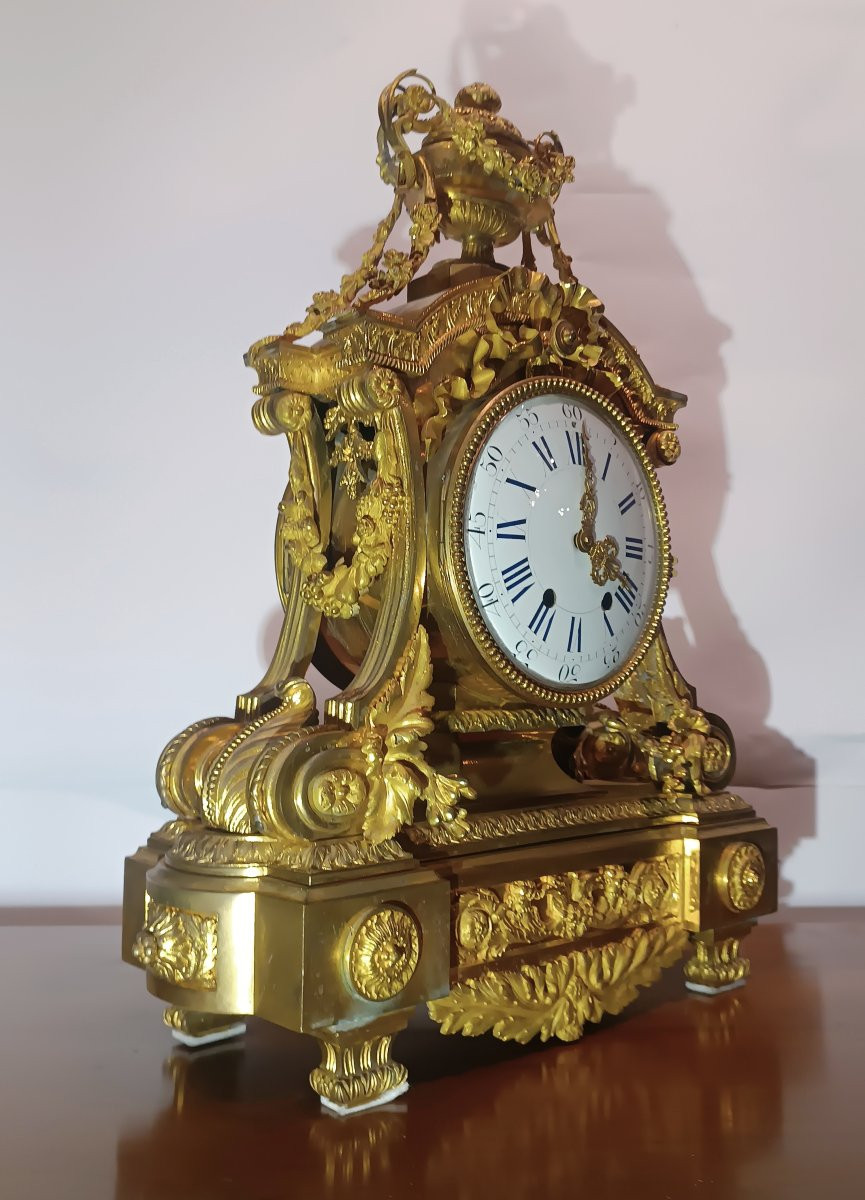 OROLOGIO A PENDOLO IMPERO IN BRONZO DORATO PRIMI DEL XIX SECOLO-photo-4