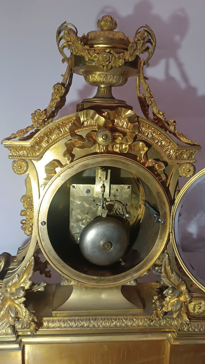 OROLOGIO A PENDOLO IMPERO IN BRONZO DORATO PRIMI DEL XIX SECOLO-photo-6