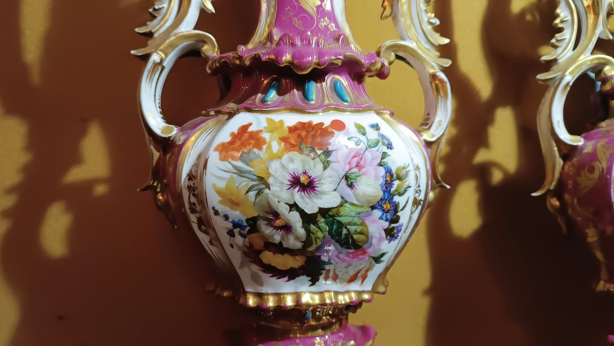 COPPIA DI VASI IN PORCELLANA JACOB PETIT SECONDA META' XIX SECOLO -photo-4