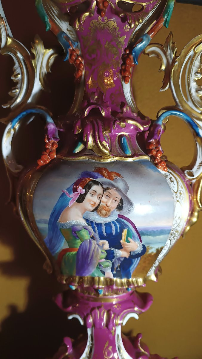 COPPIA DI VASI IN PORCELLANA JACOB PETIT SECONDA META' XIX SECOLO -photo-5