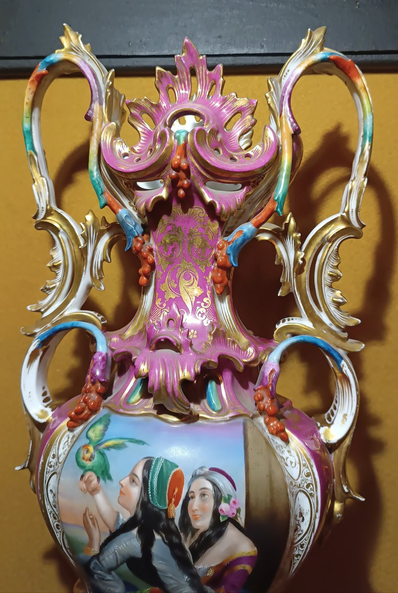 COPPIA DI VASI IN PORCELLANA JACOB PETIT SECONDA META' XIX SECOLO -photo-6