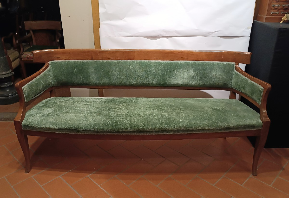 DIVANO IN CILIEGIO IMPERO PRIMI DEL XIX SECOLO 
