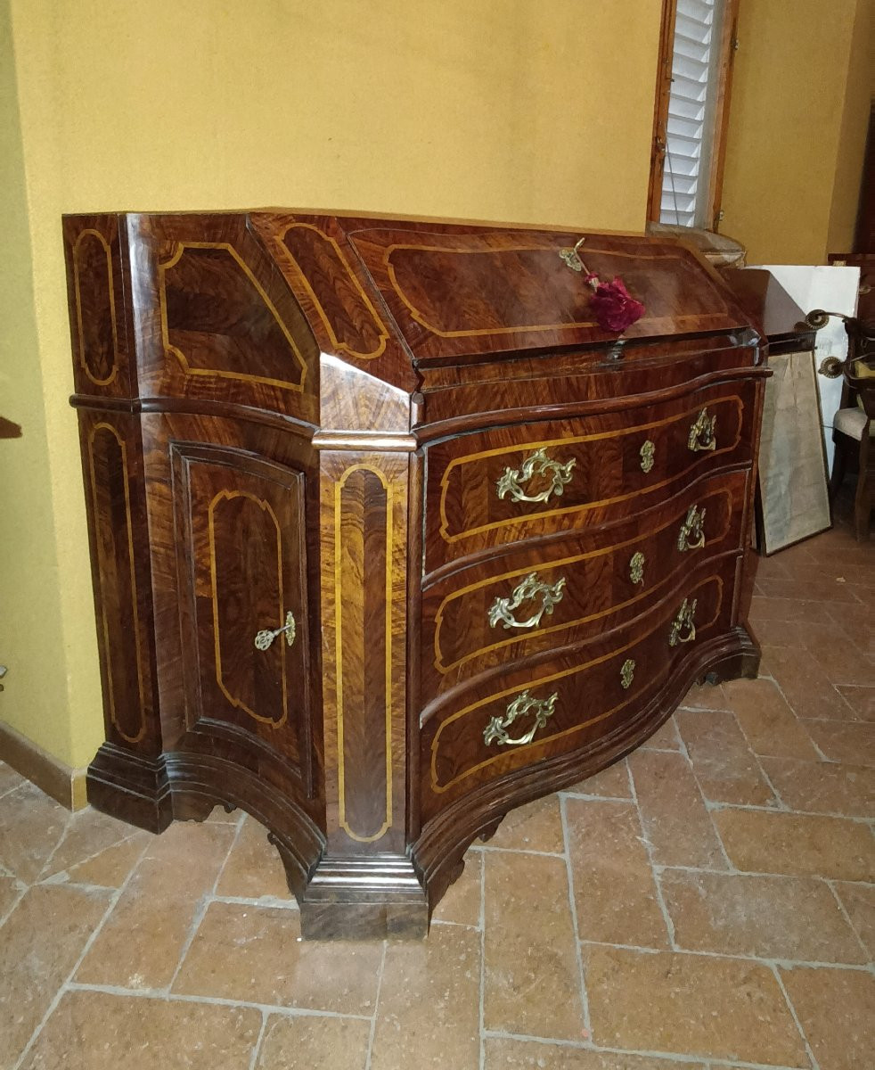 CASSETTONE A RIBALTA LUIGI XV CON INTARSI META' XIX SECOLO -photo-2