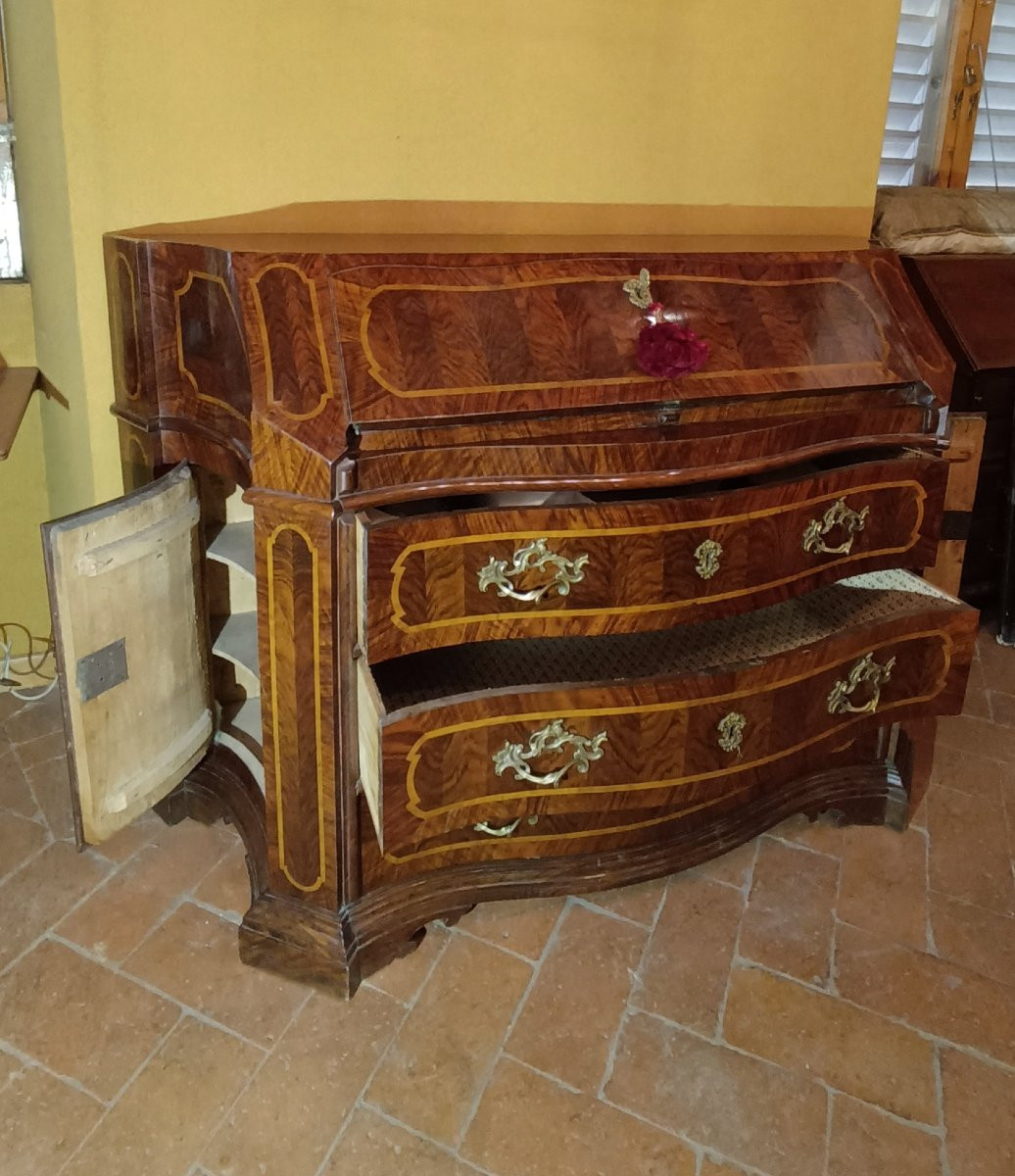 CASSETTONE A RIBALTA LUIGI XV CON INTARSI META' XIX SECOLO -photo-2