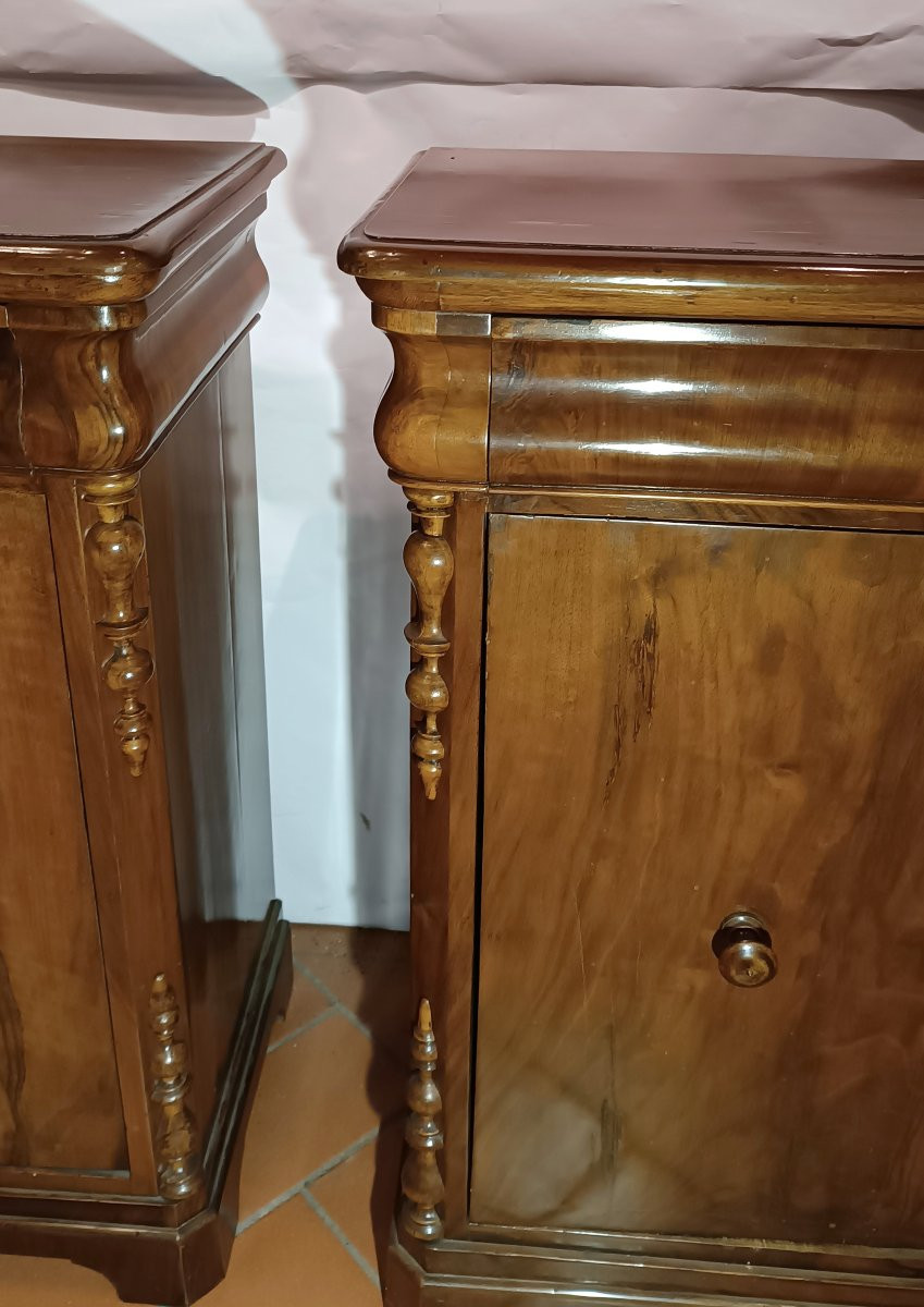 COPPIA DI COMODINI IN NOCE LUIGI FILIPPO PRIMA META' XIX SECOLO -photo-4