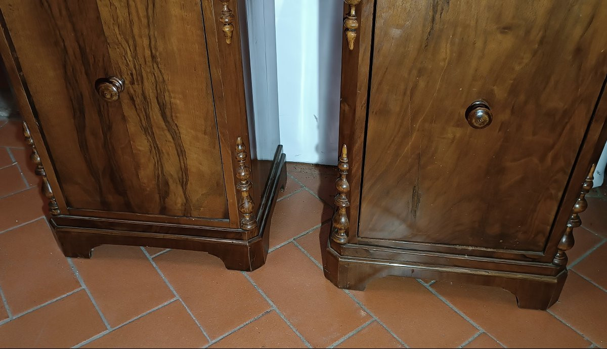 COPPIA DI COMODINI IN NOCE LUIGI FILIPPO PRIMA META' XIX SECOLO -photo-1