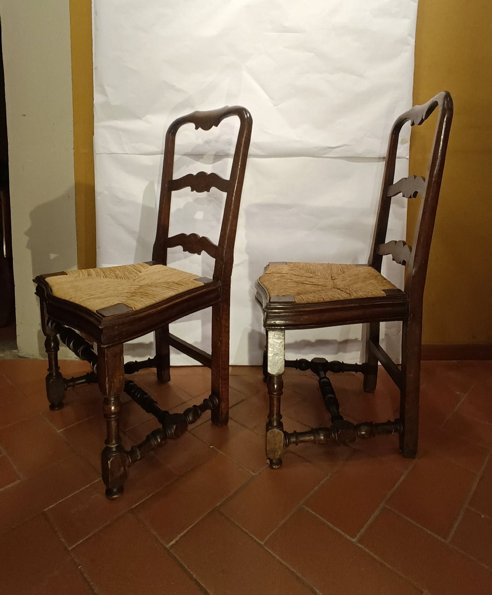 COPPIA DI SEDIE LUIGI XIV PRIMA META' XVIII SECOLO-photo-4