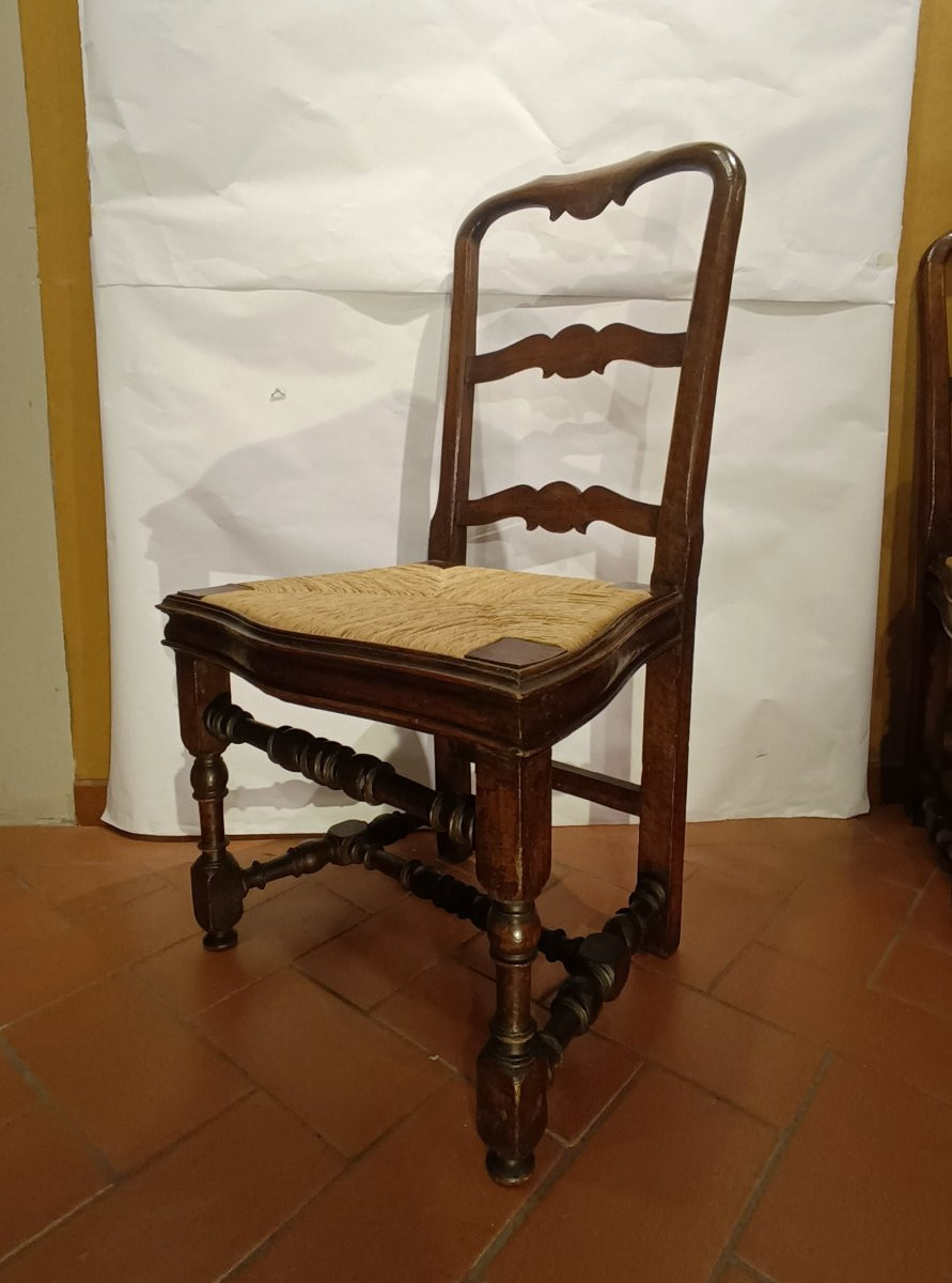 COPPIA DI SEDIE LUIGI XIV PRIMA META' XVIII SECOLO-photo-1