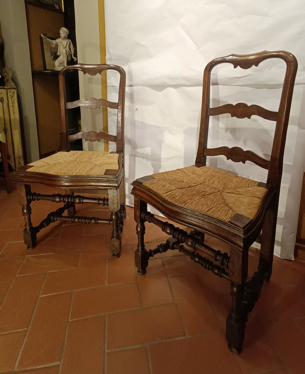 COPPIA DI SEDIE LUIGI XIV PRIMA META' XVIII SECOLO-photo-3