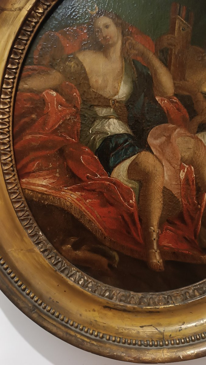 DIPINTO DIANA SU TRONO INIZI XVIII SECOLO -photo-1