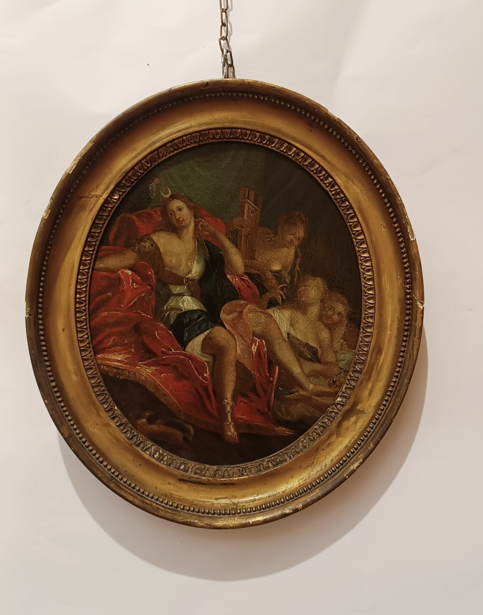 DIPINTO DIANA SU TRONO INIZI XVIII SECOLO 