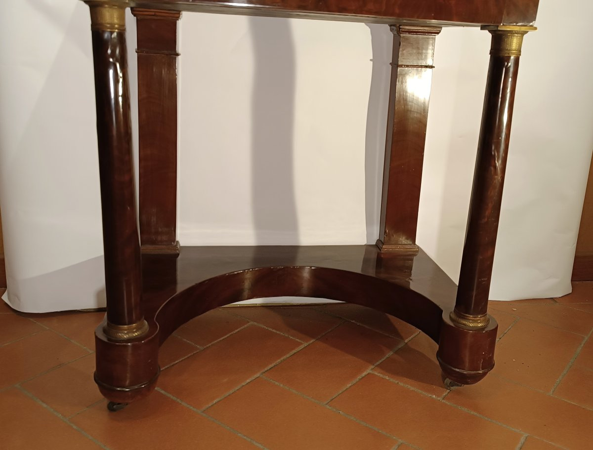 PICCOLA CONSOLLE IN MOGANO E MARMO PRIMO XIX SECOLO-photo-4