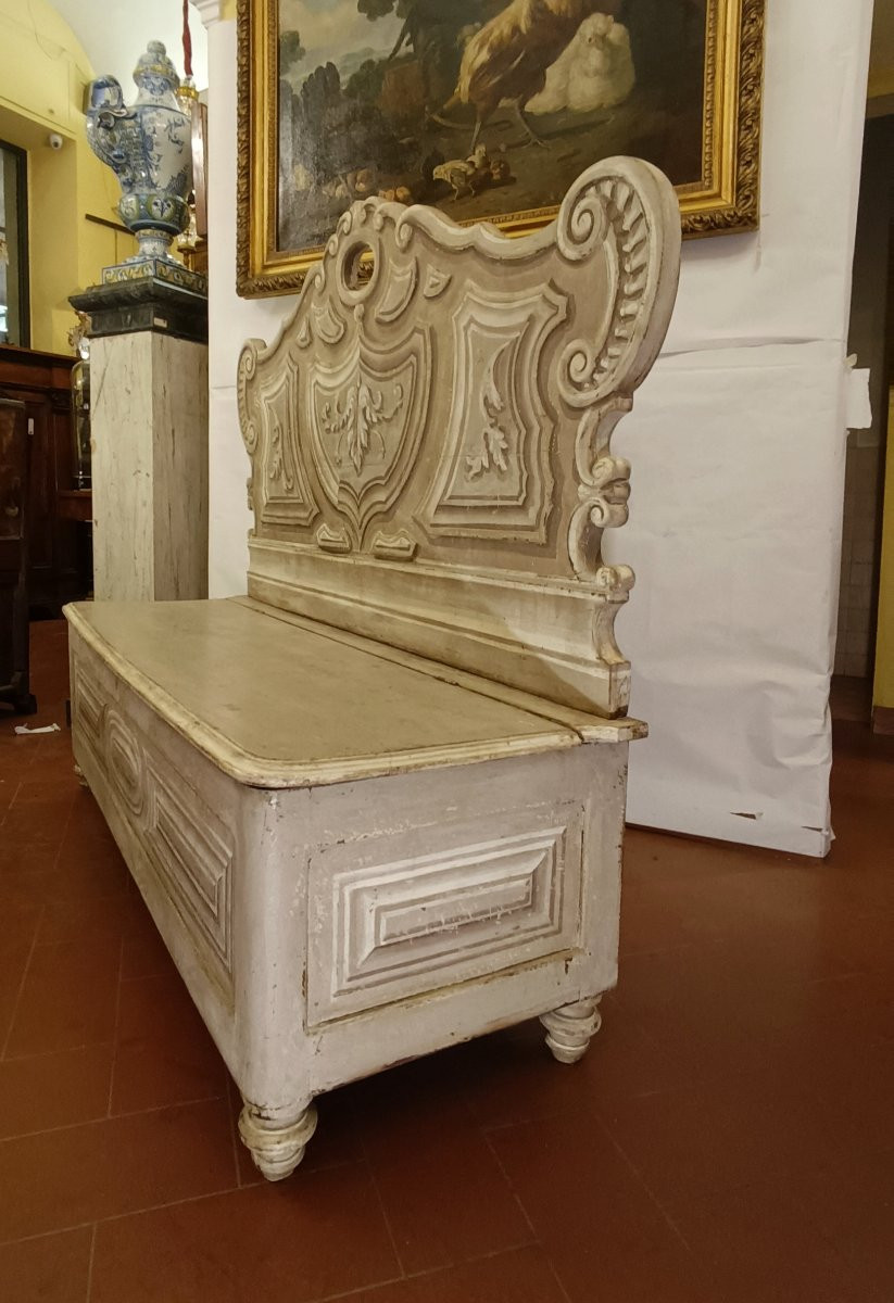 PANCA IN NOCE LACCATO PRIMI XIX SECOLO-photo-1