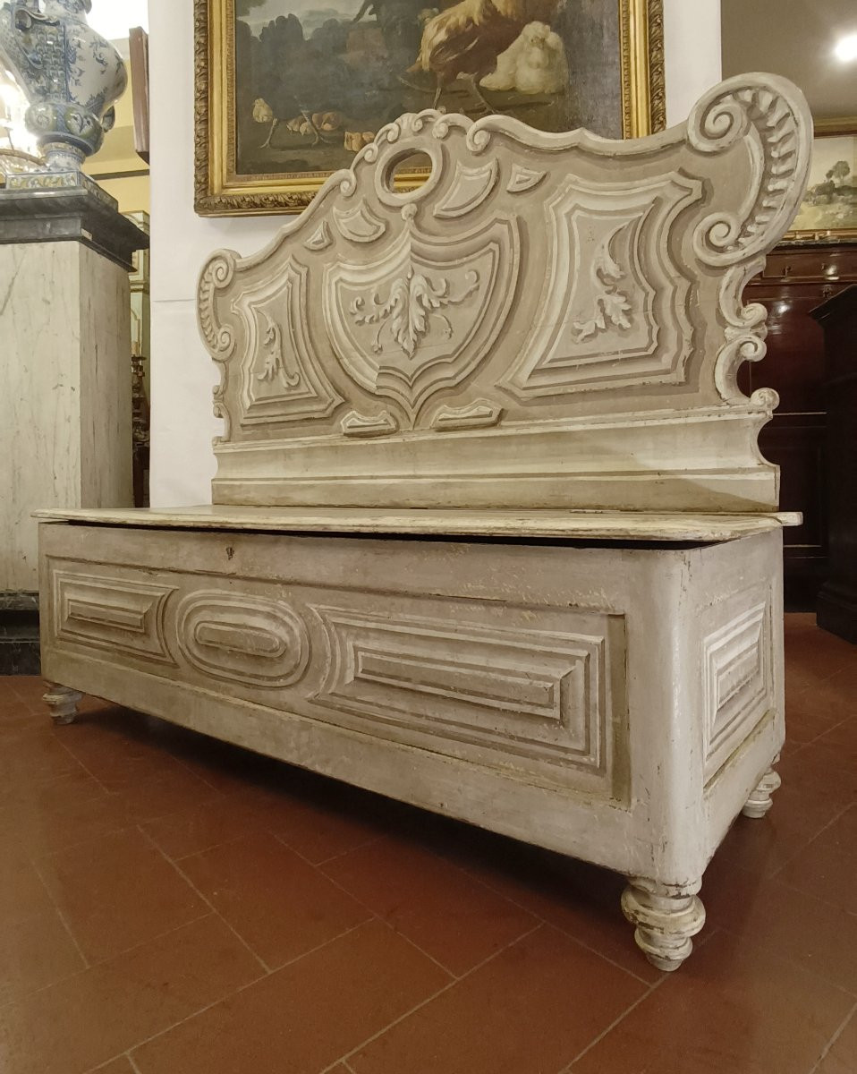 PANCA IN NOCE LACCATO PRIMI XIX SECOLO-photo-4