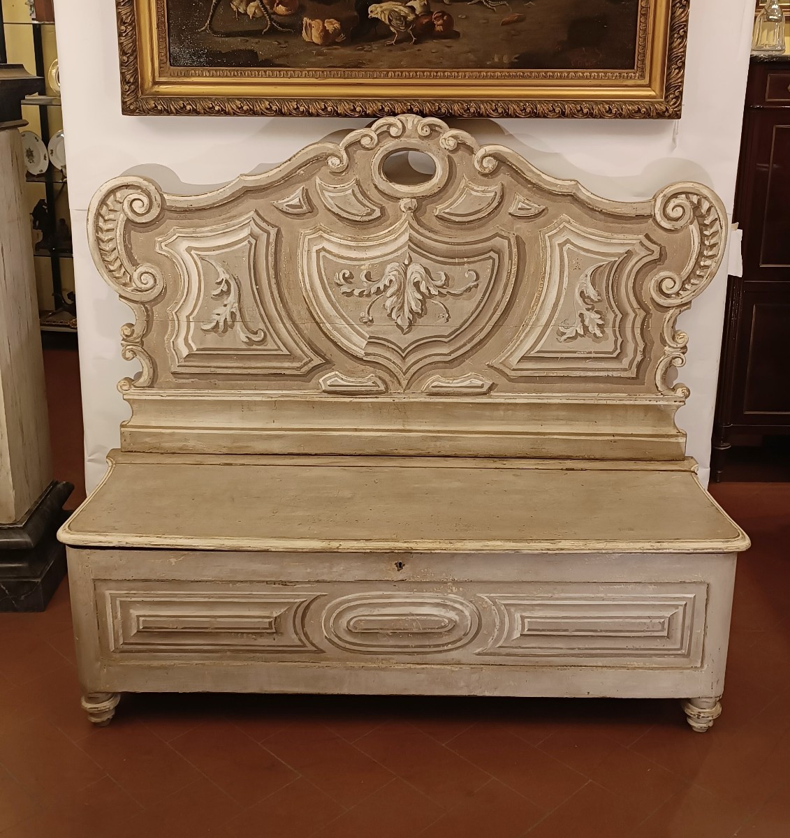 PANCA IN NOCE LACCATO PRIMI XIX SECOLO