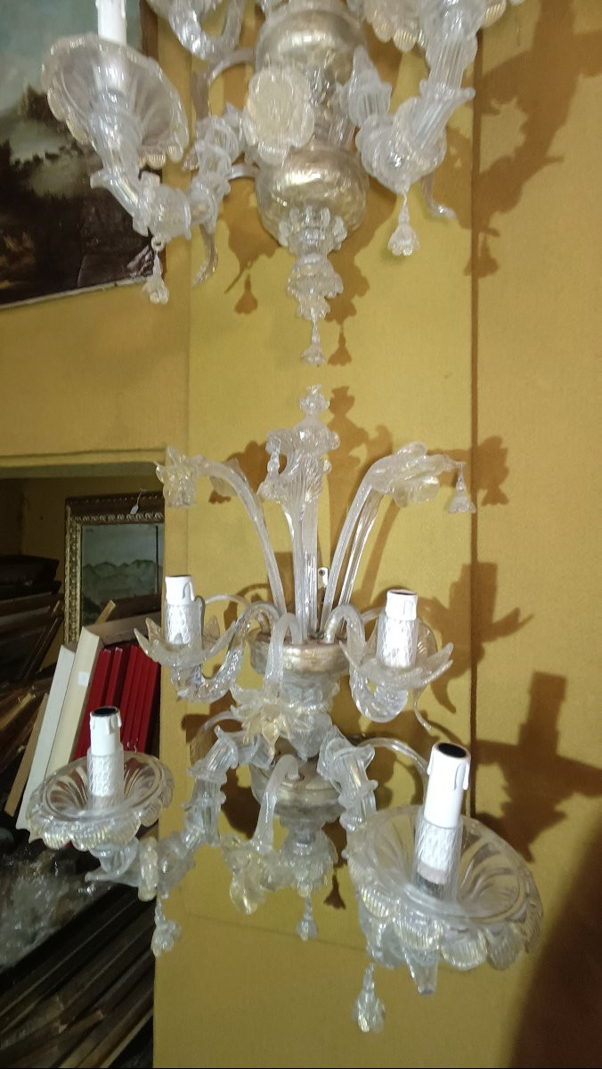 COPPIA DI APPLIQUES CA REZZONICO MURANO PRIMA META' DEL XIX SECOLO -photo-2