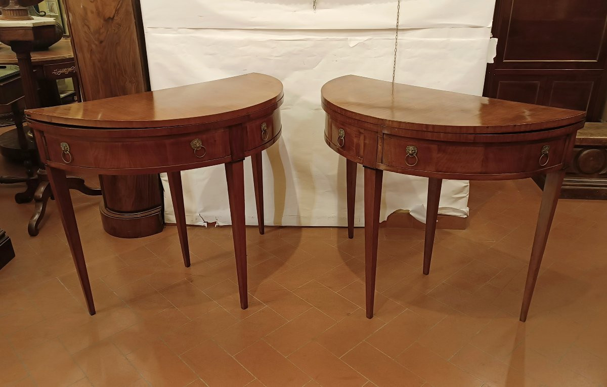 COPPIA DI CONSOLLES NEOCLASSICHE FINE DEL XVIII SECOLO -photo-2