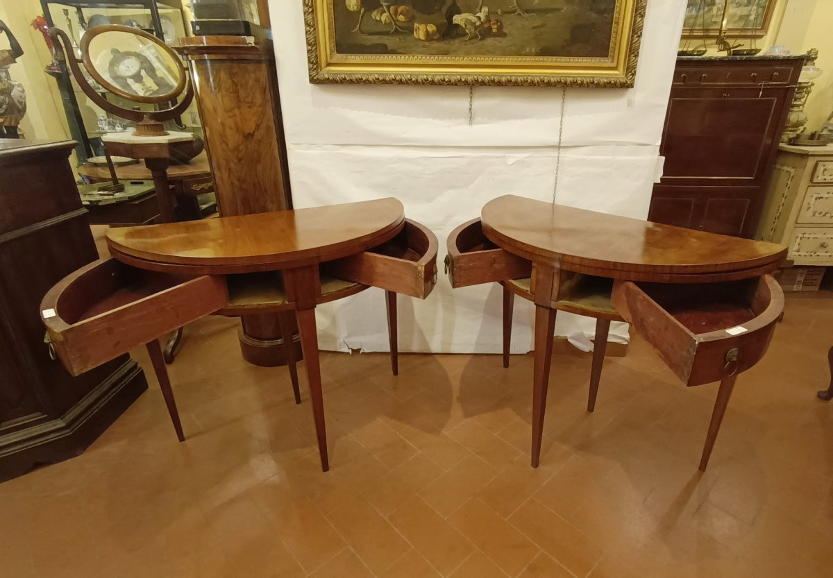 COPPIA DI CONSOLLES NEOCLASSICHE FINE DEL XVIII SECOLO -photo-3