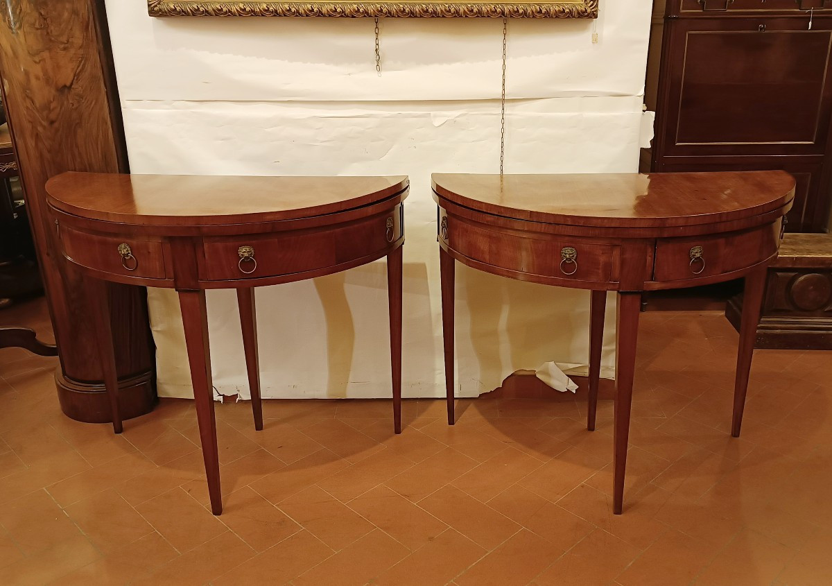 COPPIA DI CONSOLLES NEOCLASSICHE FINE DEL XVIII SECOLO 