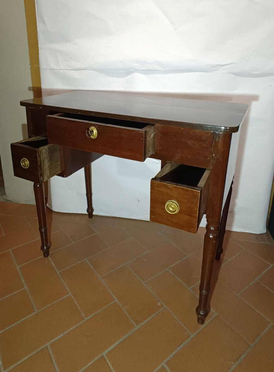TAVOLINO SCRITTOIO IN NOCE SECONDA META' XIX SECOLO-photo-1