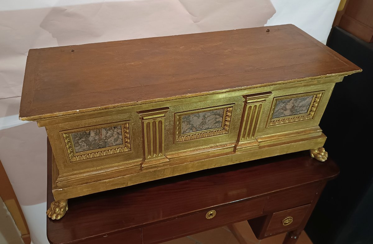 PICCOLA CASSA DORATA NEO RINASCIMENTALE SECONDA META' DEL XIX SECOLO -photo-2