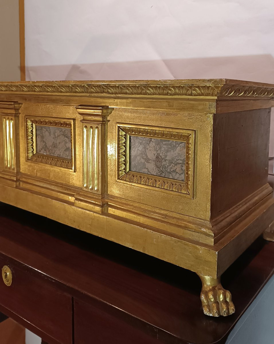 PICCOLA CASSA DORATA NEO RINASCIMENTALE SECONDA META' DEL XIX SECOLO -photo-4