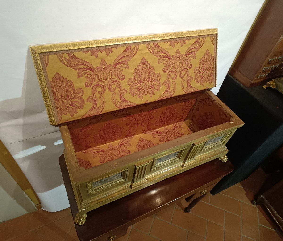 PICCOLA CASSA DORATA NEO RINASCIMENTALE SECONDA META' DEL XIX SECOLO -photo-1