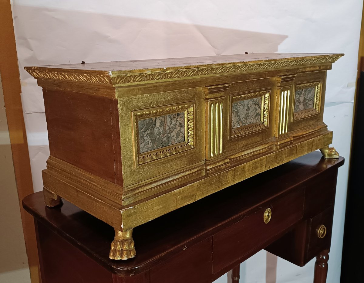 PICCOLA CASSA DORATA NEO RINASCIMENTALE SECONDA META' DEL XIX SECOLO -photo-3