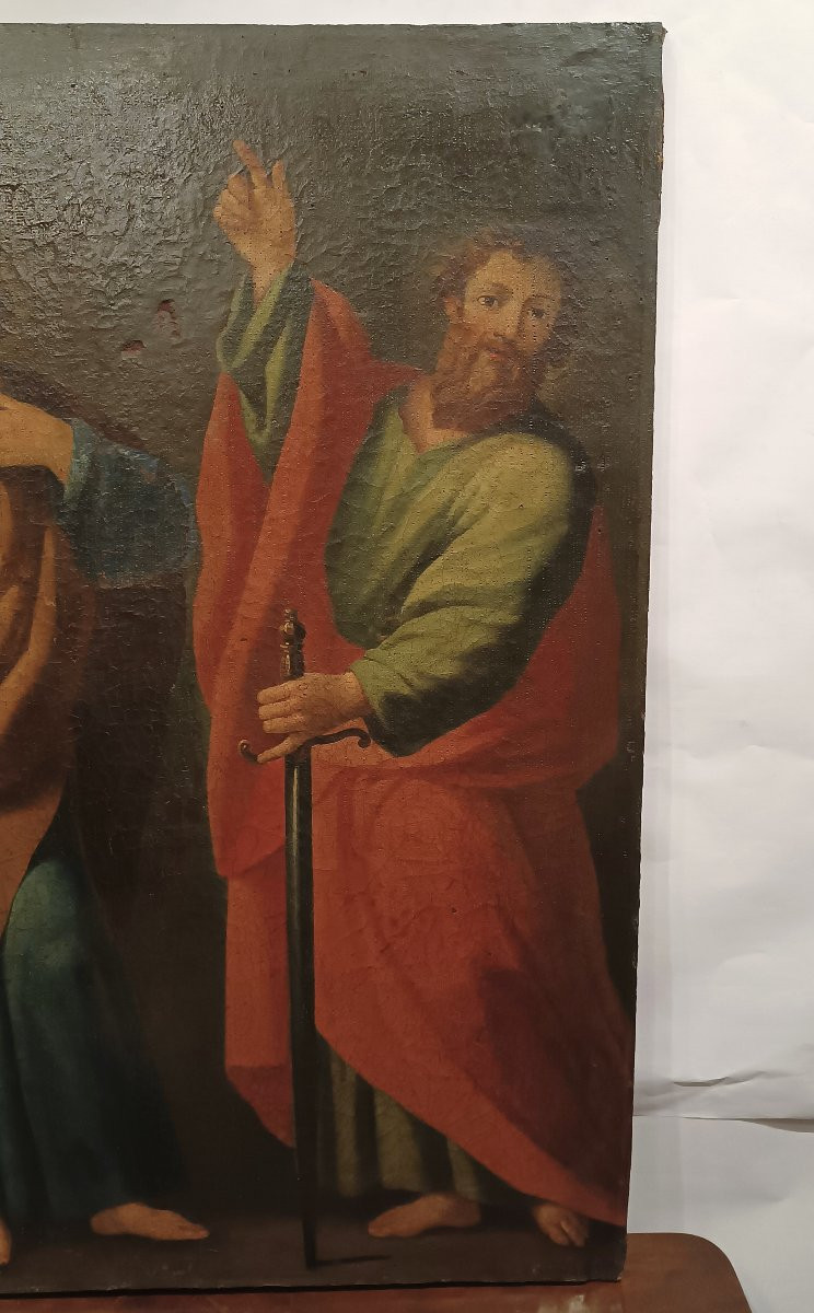 DIPINTO CON SANTI PIETRO E PAOLO XVI SECOLO-photo-2