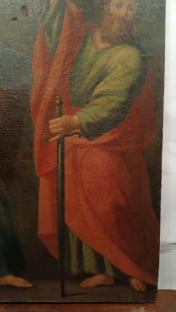 DIPINTO CON SANTI PIETRO E PAOLO XVI SECOLO-photo-4