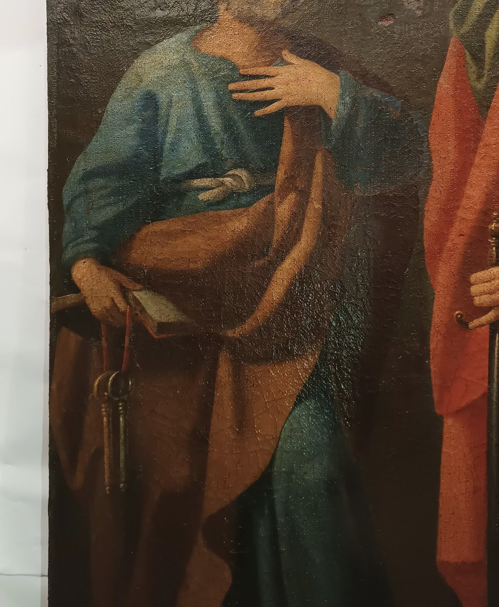 DIPINTO CON SANTI PIETRO E PAOLO XVI SECOLO-photo-2