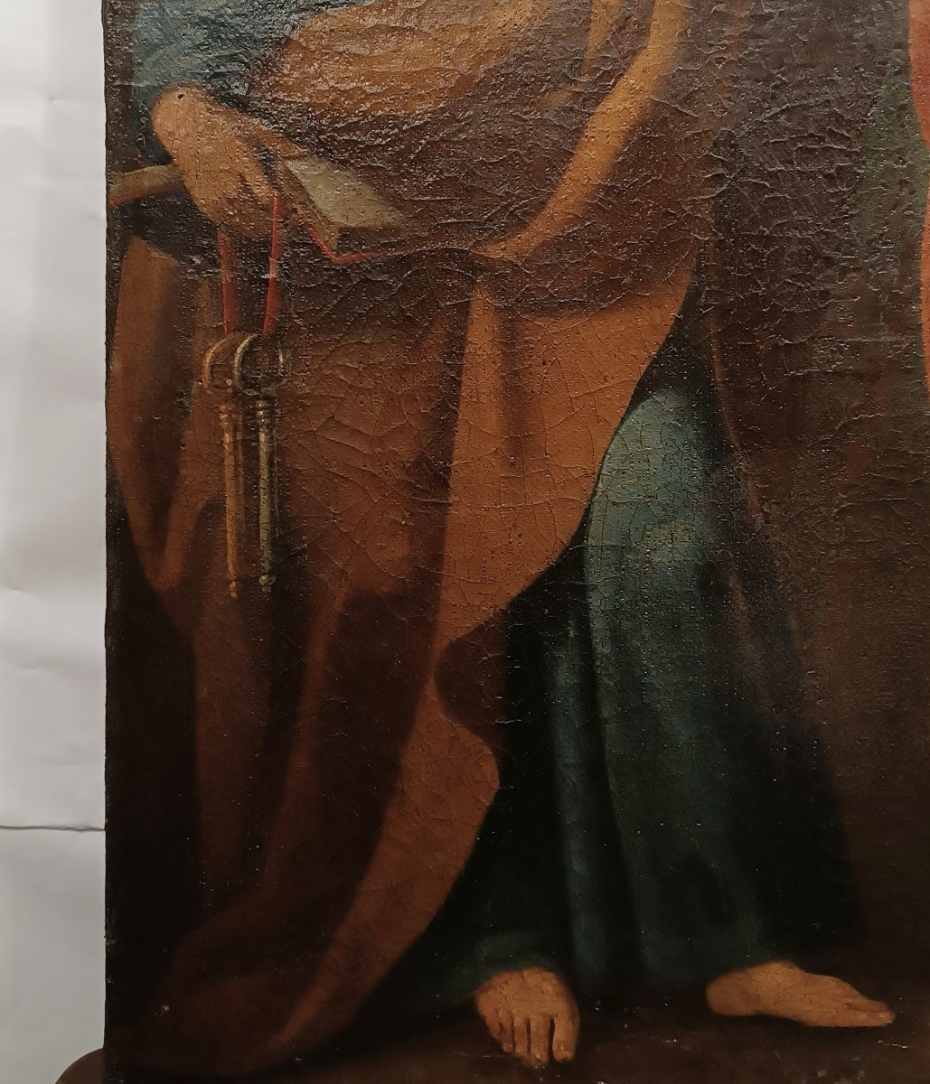 DIPINTO CON SANTI PIETRO E PAOLO XVI SECOLO-photo-3