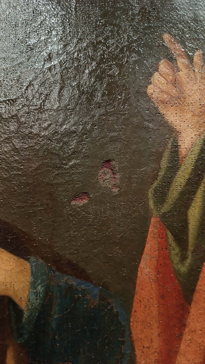 DIPINTO CON SANTI PIETRO E PAOLO XVI SECOLO-photo-4