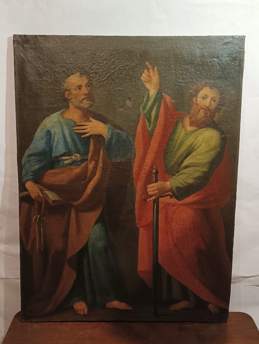 DIPINTO CON SANTI PIETRO E PAOLO XVI SECOLO