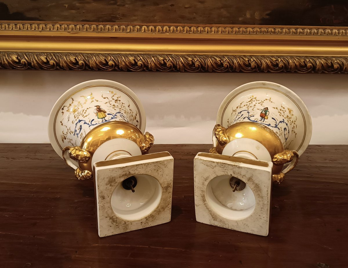 COPPIA DI VASI IN PORCELLANA IMPERO PRIMI DEL XIX SECOLO -photo-4