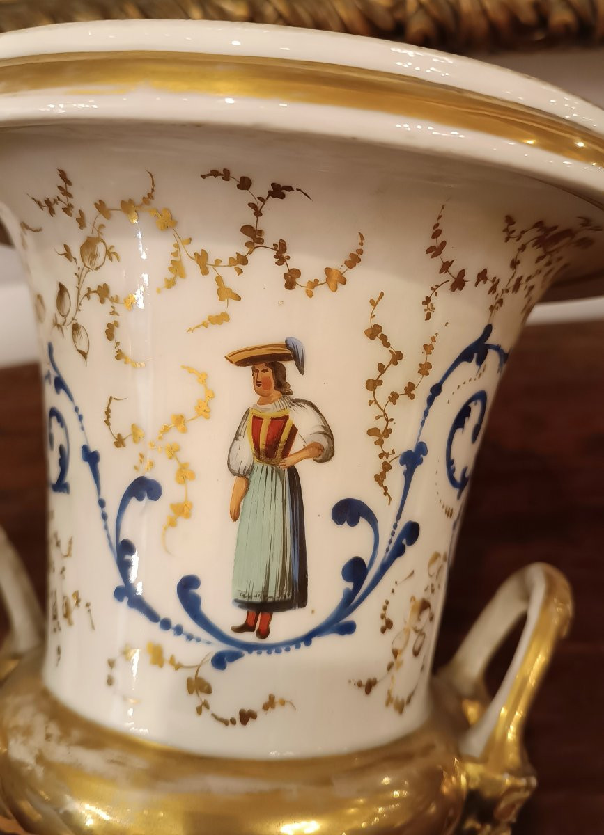 COPPIA DI VASI IN PORCELLANA IMPERO PRIMI DEL XIX SECOLO -photo-5