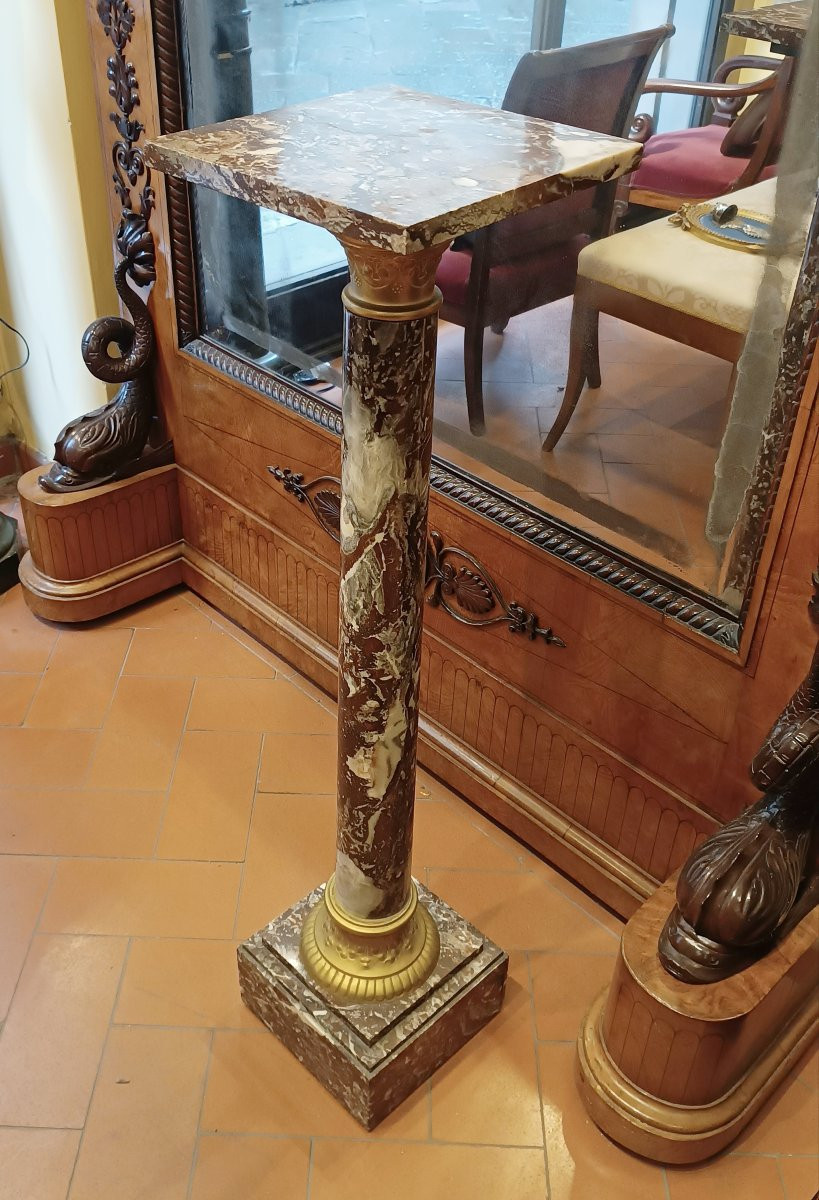 COLONNA IN MARMO ROSSO META' XIX SECOLO -photo-2