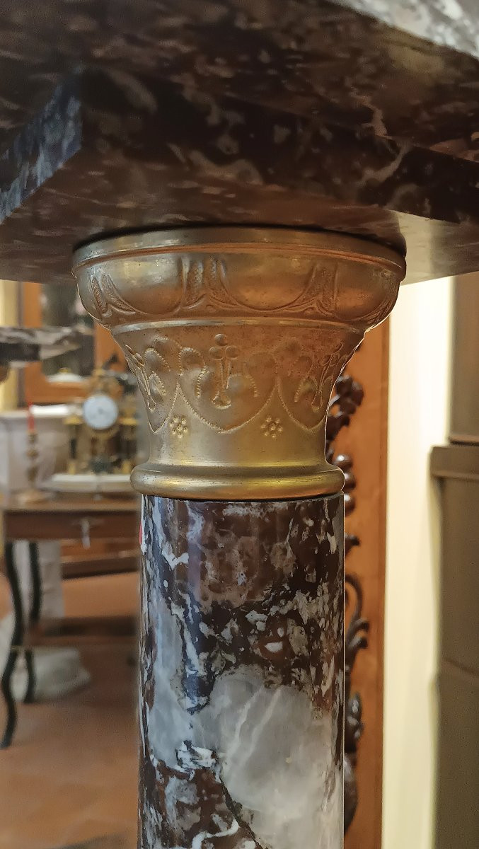 COLONNA IN MARMO ROSSO META' XIX SECOLO -photo-4