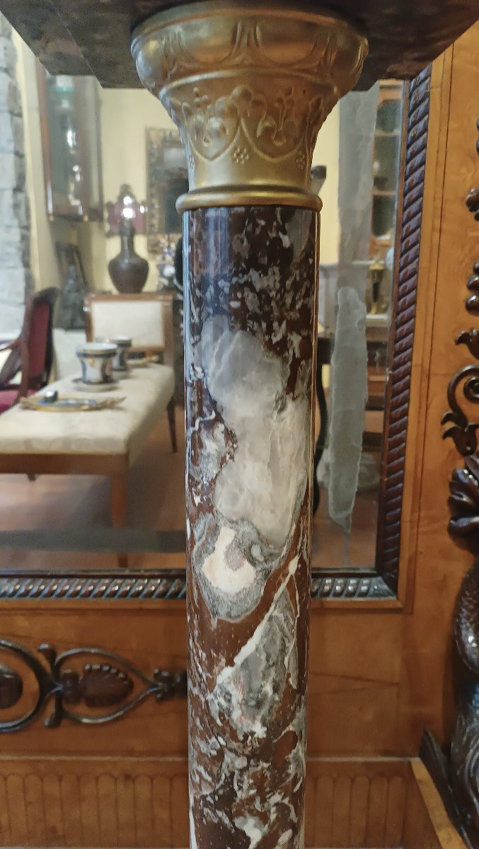 COLONNA IN MARMO ROSSO META' XIX SECOLO -photo-4