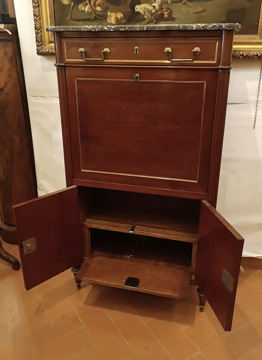 SECRÉTAIRE IN MOGANO NAPOLEONE III META' XIX SECOLO -photo-4
