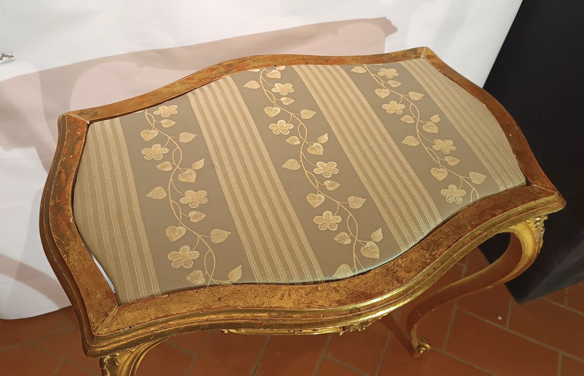 TAVOLINO IN LEGNO DORATO IN STILE LUIGI XV META' XIX SECOLO -photo-2