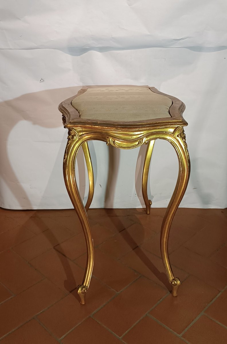 TAVOLINO IN LEGNO DORATO IN STILE LUIGI XV META' XIX SECOLO -photo-4