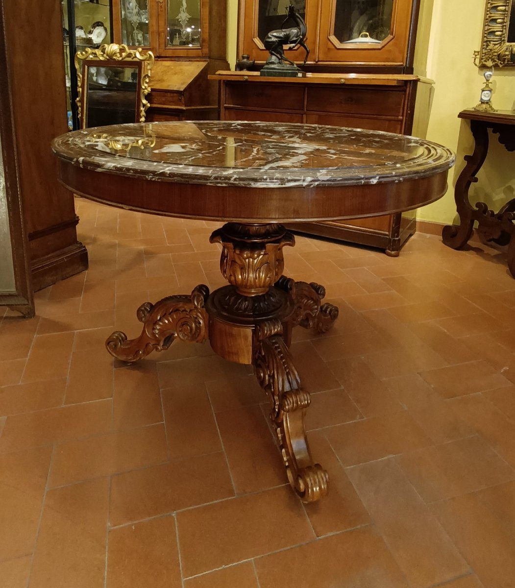 TAVOLO DA CENTRO LUIGI FILIPPO META' XIX SECOLO-photo-4