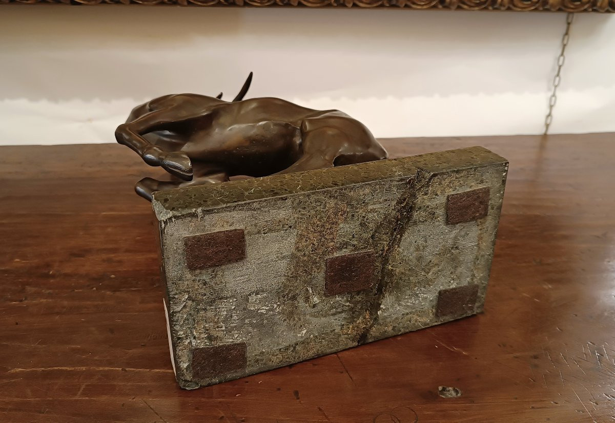 SCULTURA IN BRONZO CON ANTILOPE DI IGINIO MONTINI PRIMI DEL XX SECOLO -photo-5