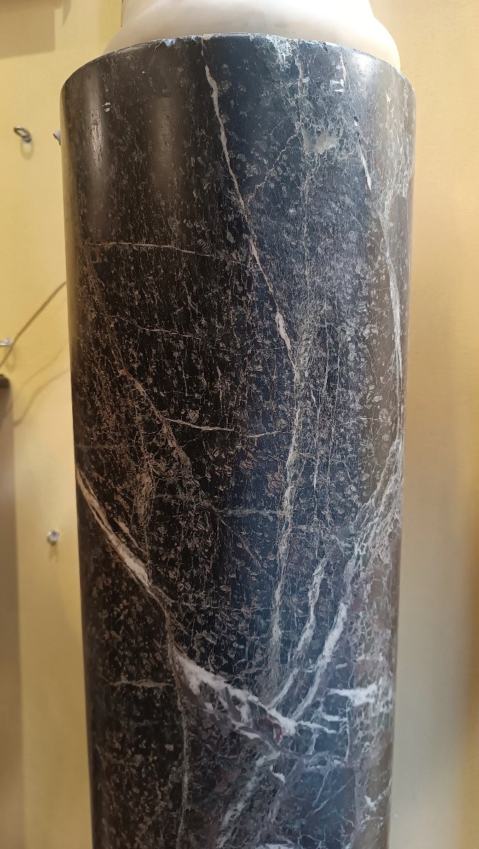 COLONNA IN MARMO NERO AFRICANO META' XIX SECOLO -photo-2